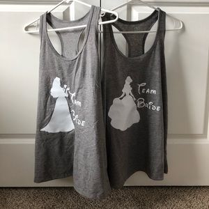 Disney theme bridesmaid racerback tanks